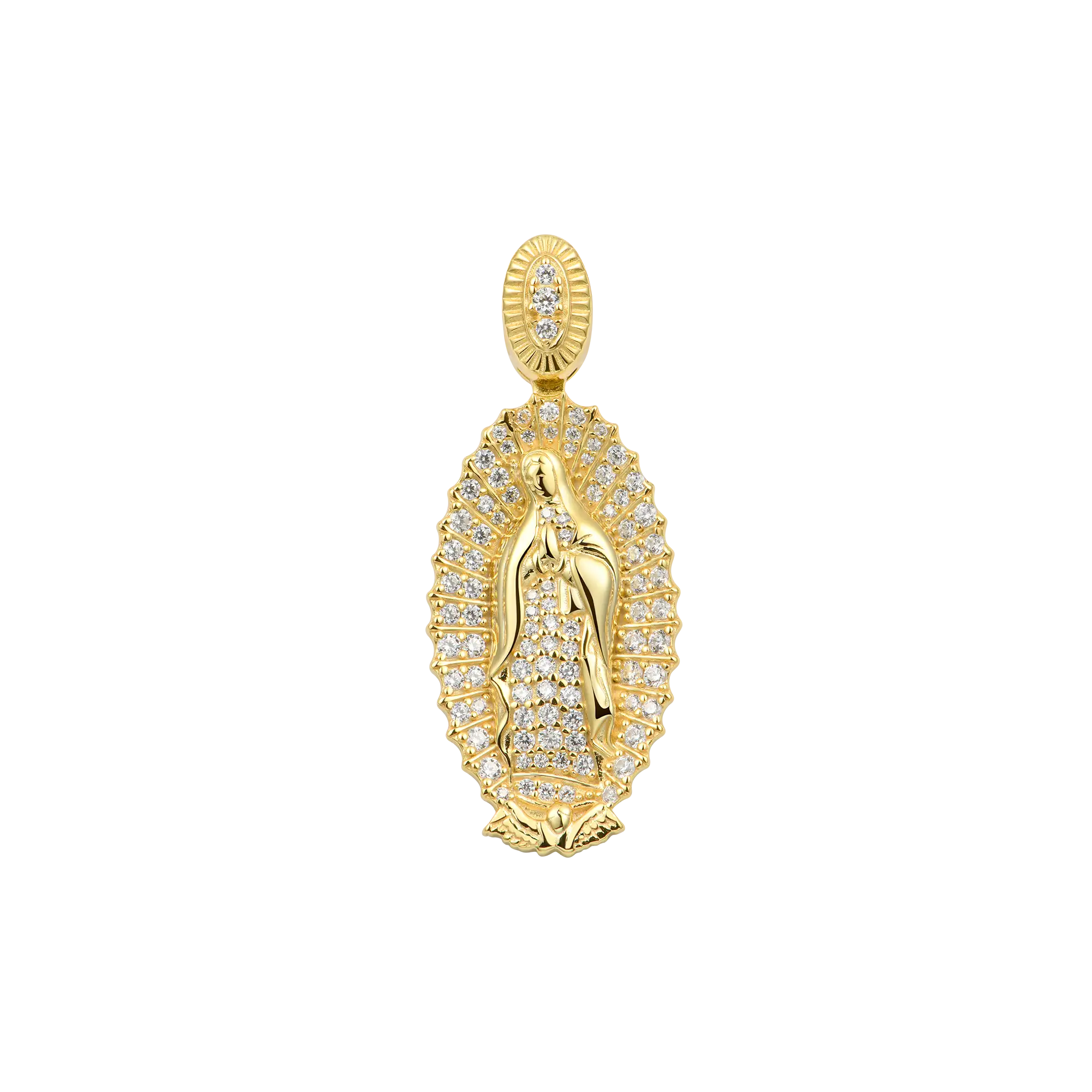 Moissanite Blessed Virgin Mary Pendant