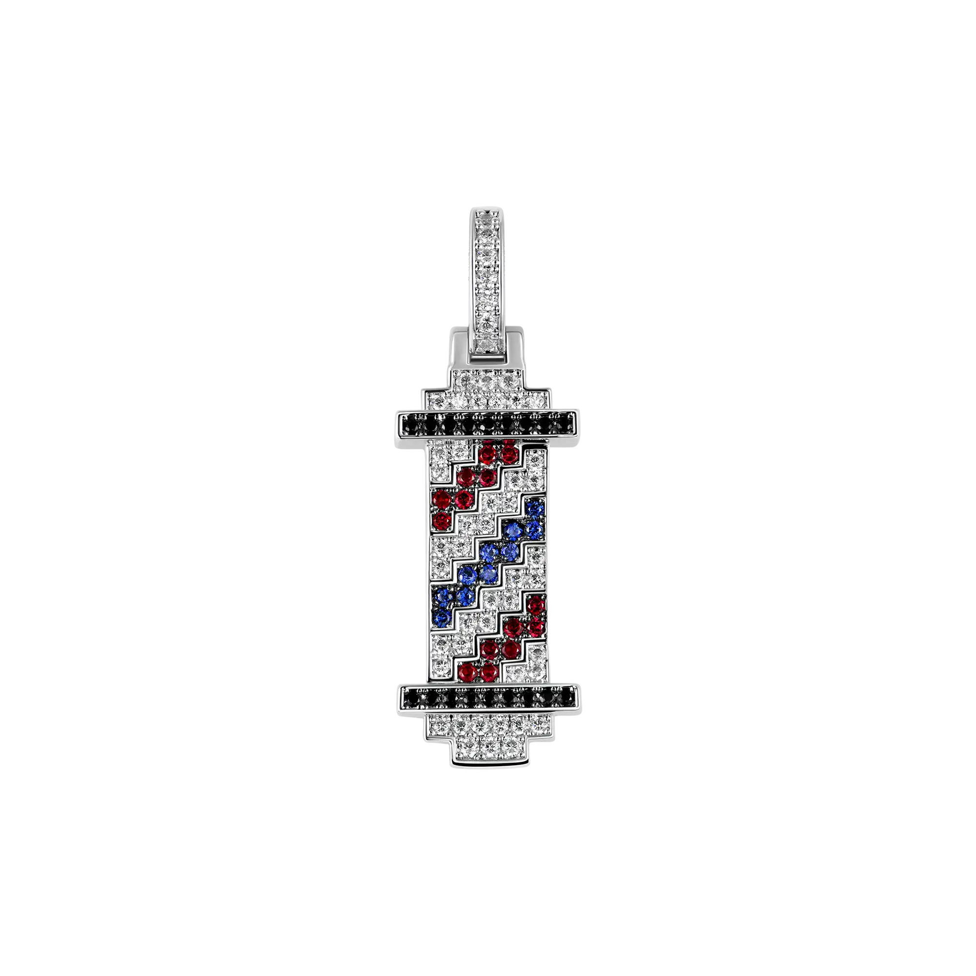 Retro Pixel Barber's pole Pendant