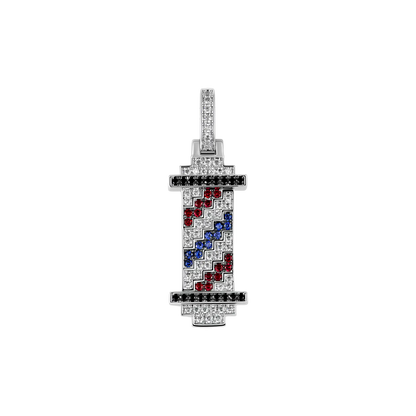 Retro Pixel Barber's pole Pendant