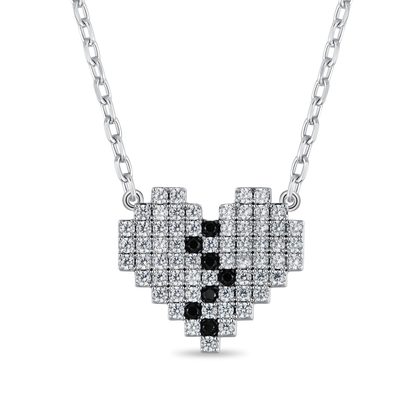 Broken Heart Pixel Adjustable Necklace