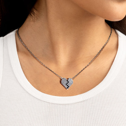 Broken Heart Pixel Adjustable Necklace