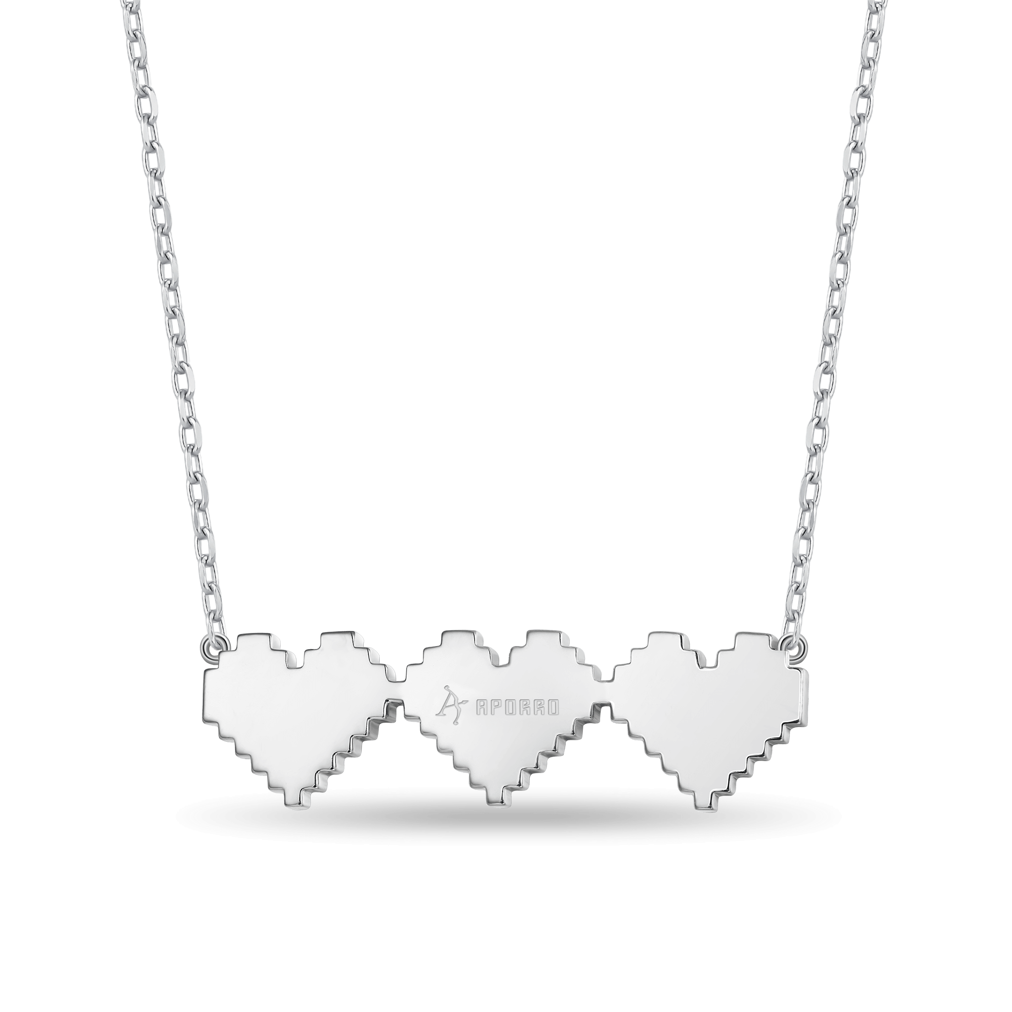 Tri-Broken Heart Pixel Adjustable Necklace