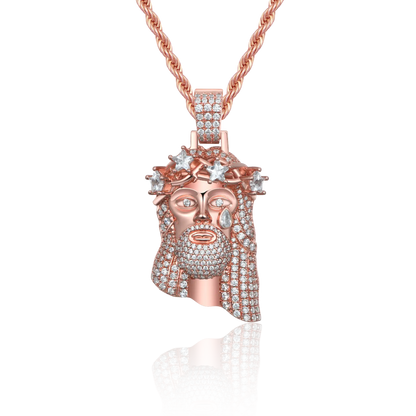 Rose Gold Stellar Jesus Pendant - Small