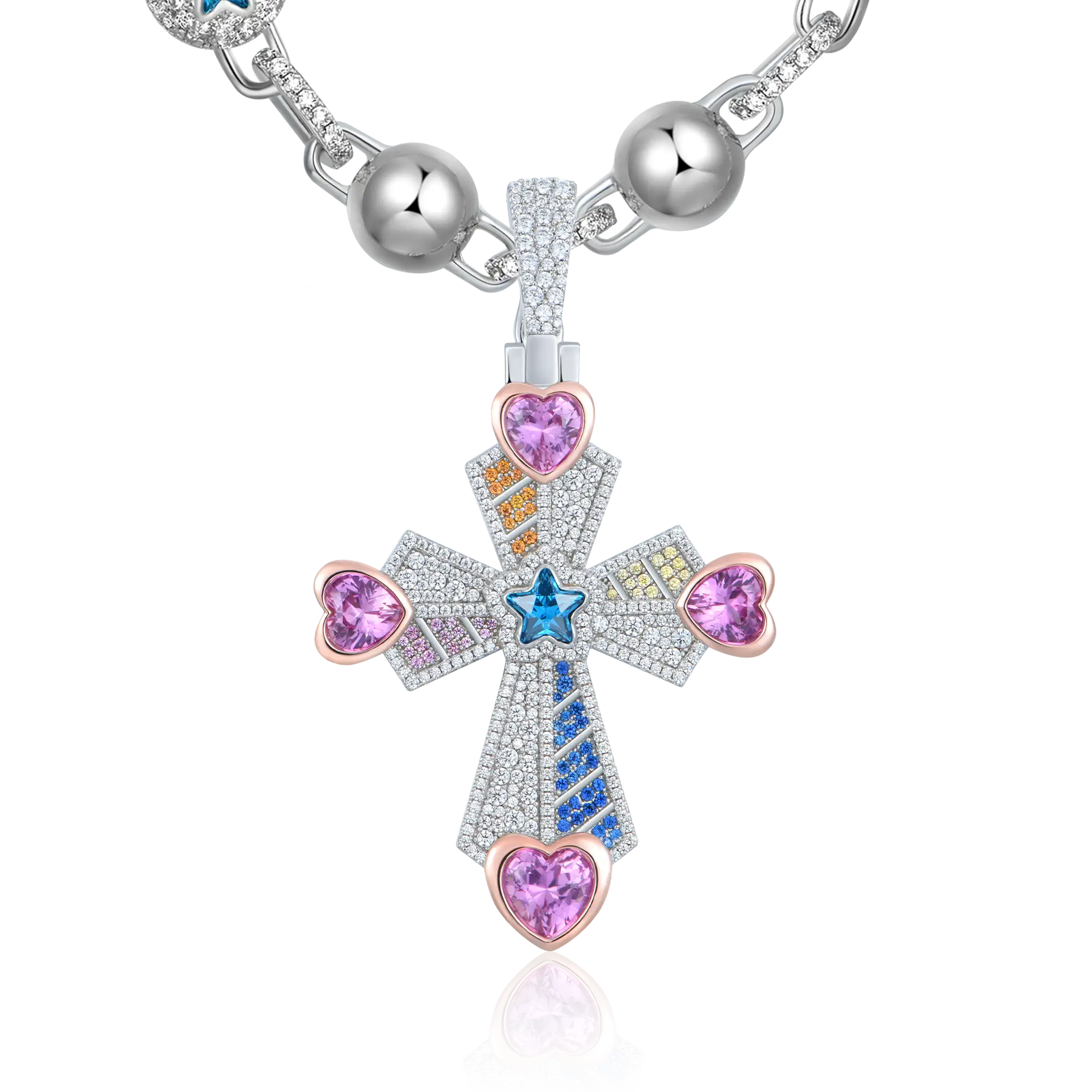 LaFlare Church On Iced Cross Pendant