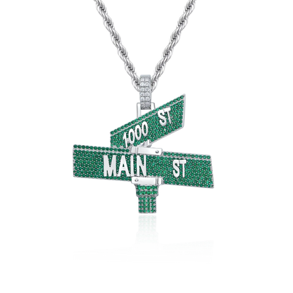 Custom Iced Street Sign Pendant