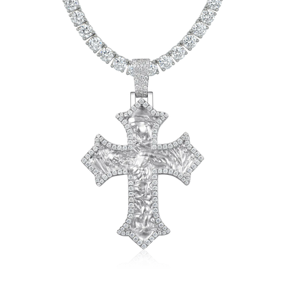 Moissanite Sacred Devotion Cross Pendant - Large