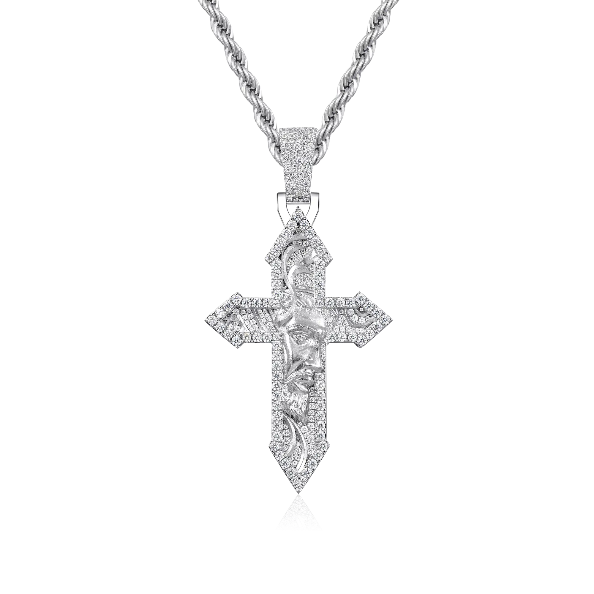 Divine Engraved Cross Pendant - Medium