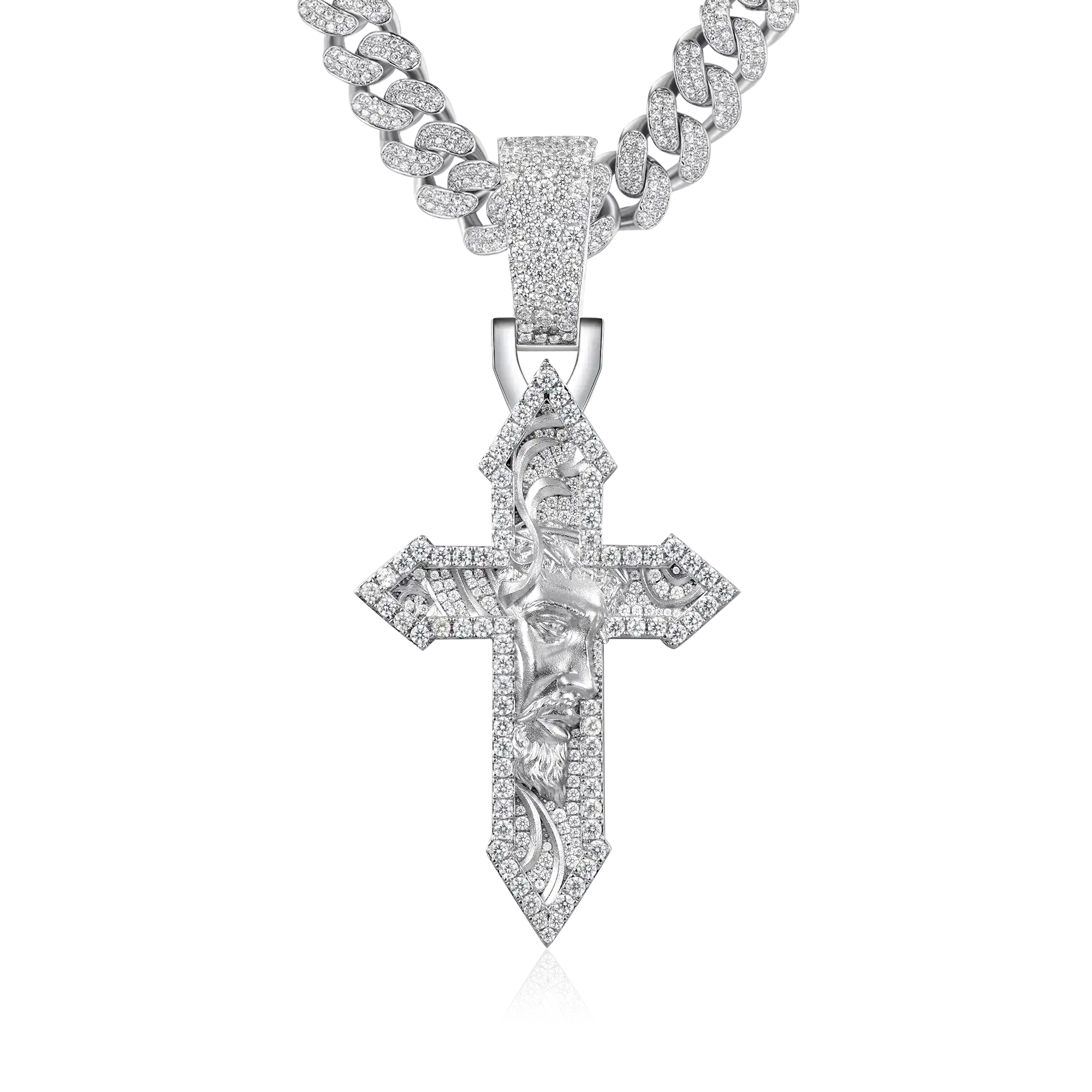 Divine Engraved Cross Pendant - Large