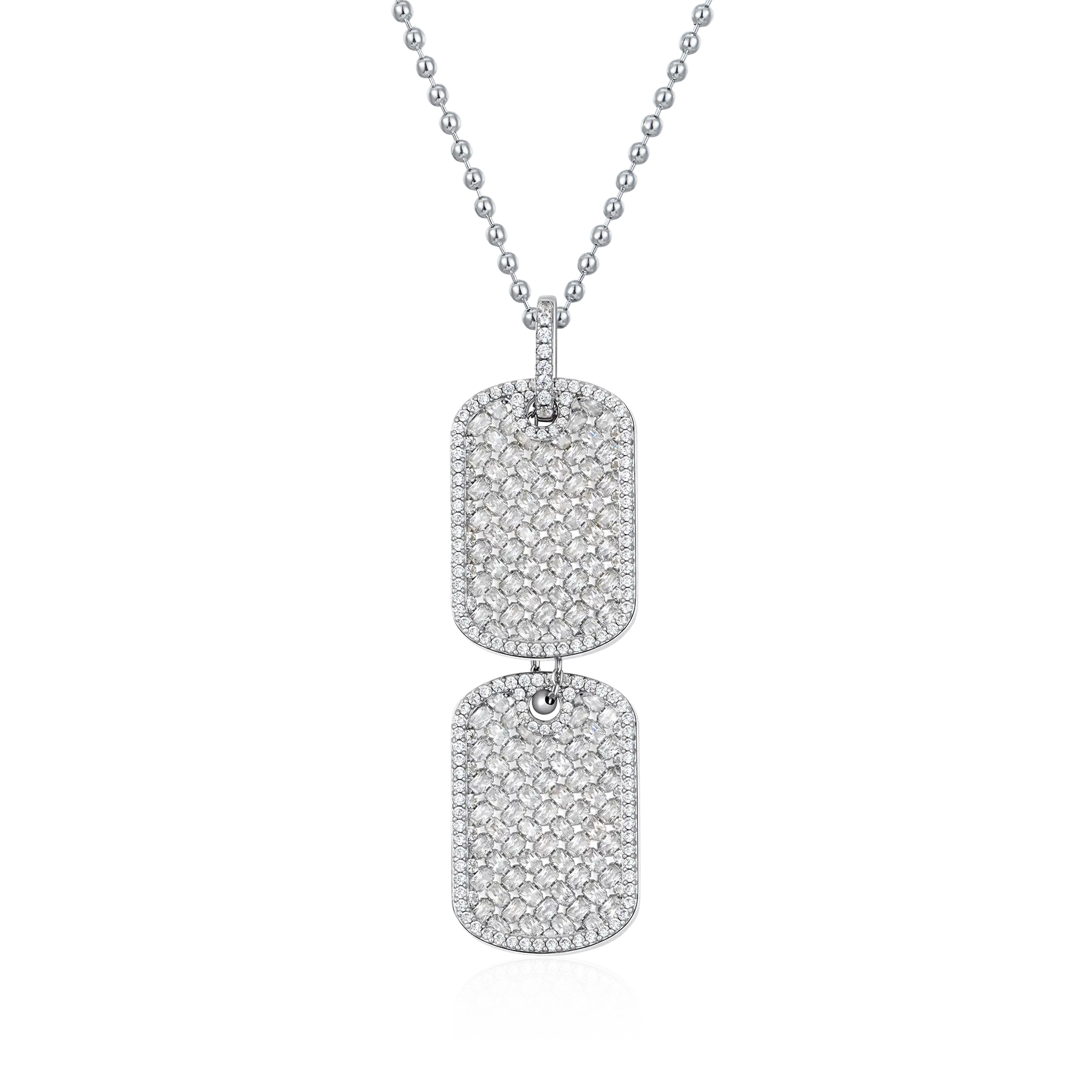 Custom Emerald Cut Double Dog Tag Pendant