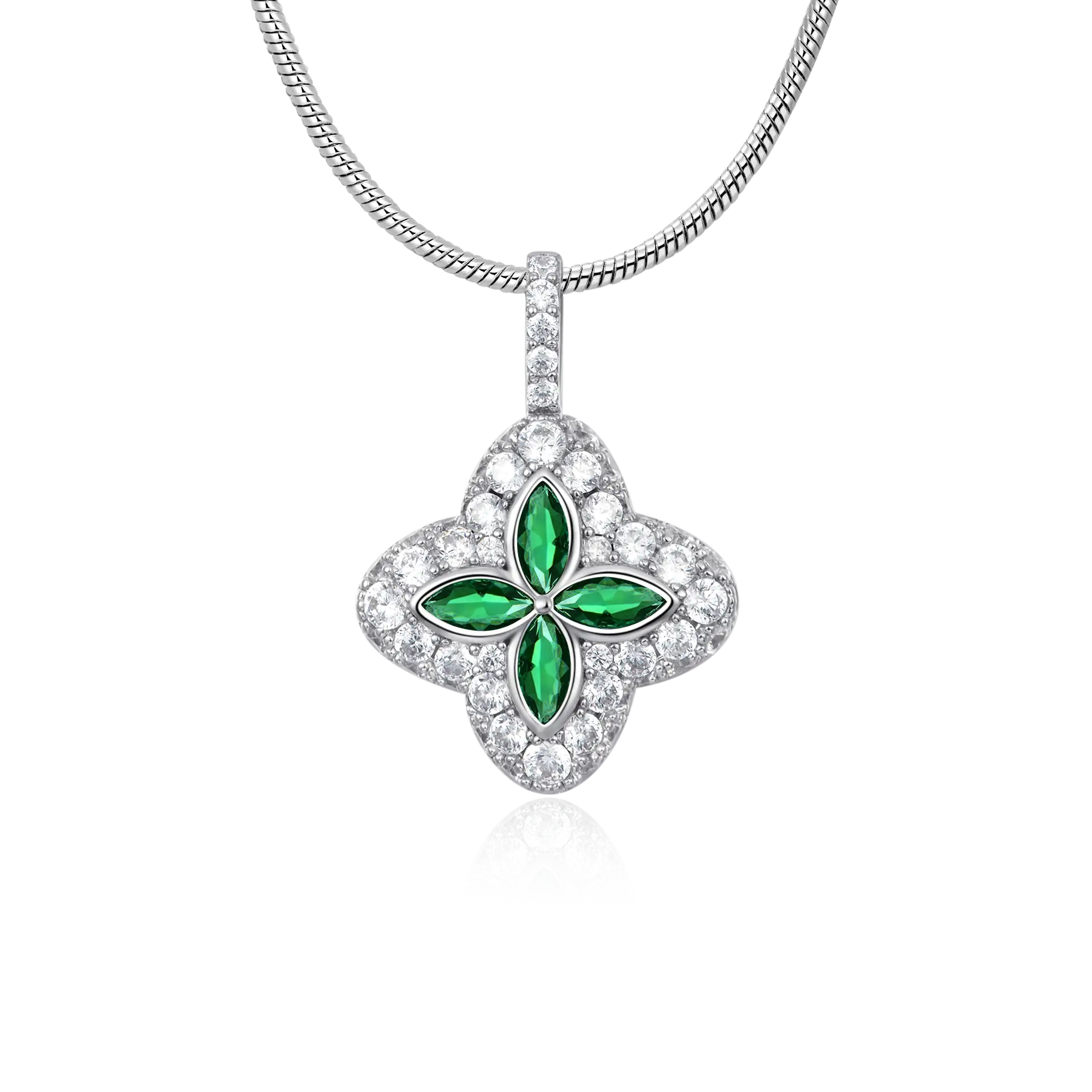 Iced Luminous Clover Pendant