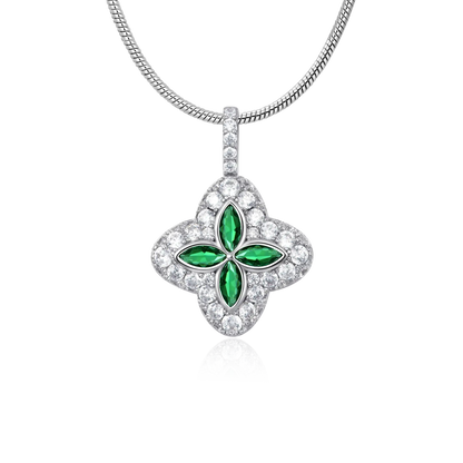 Iced Luminous Clover Pendant