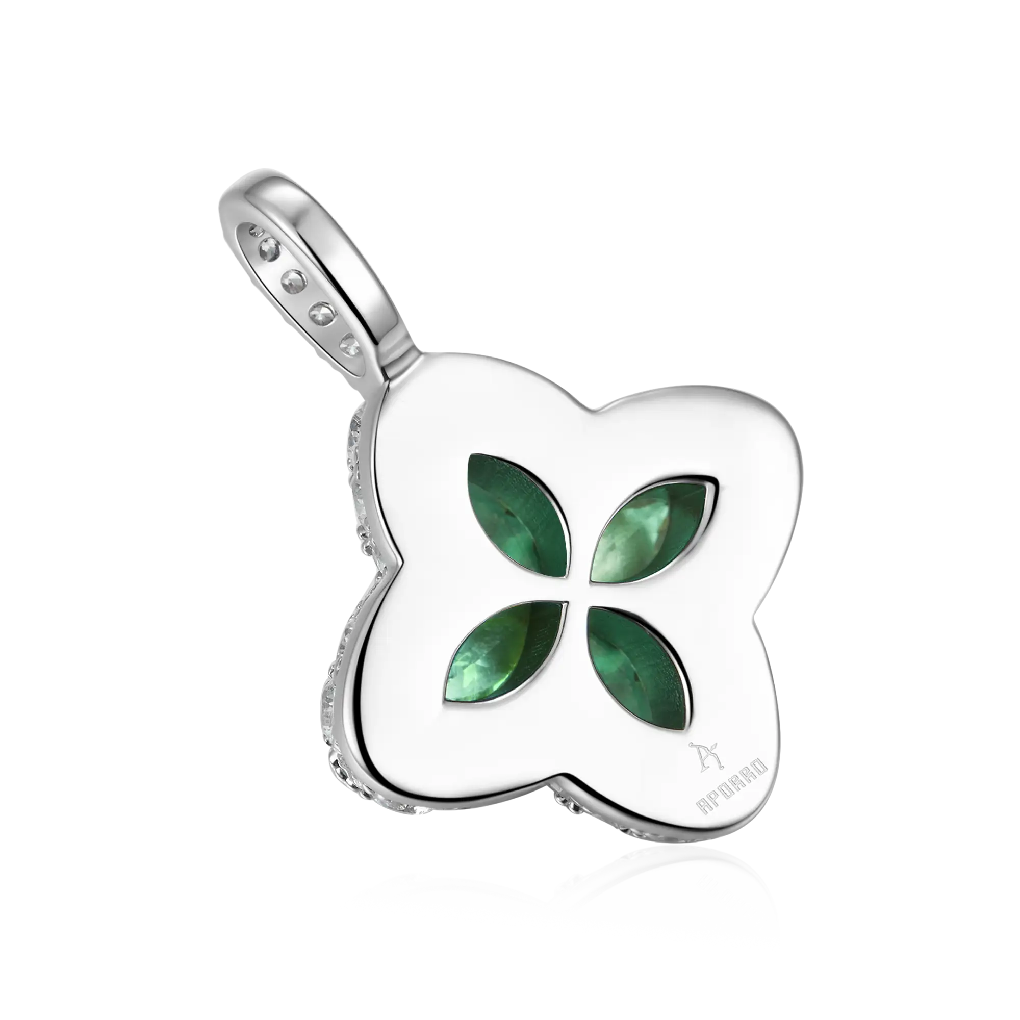 Iced Luminous Clover Pendant