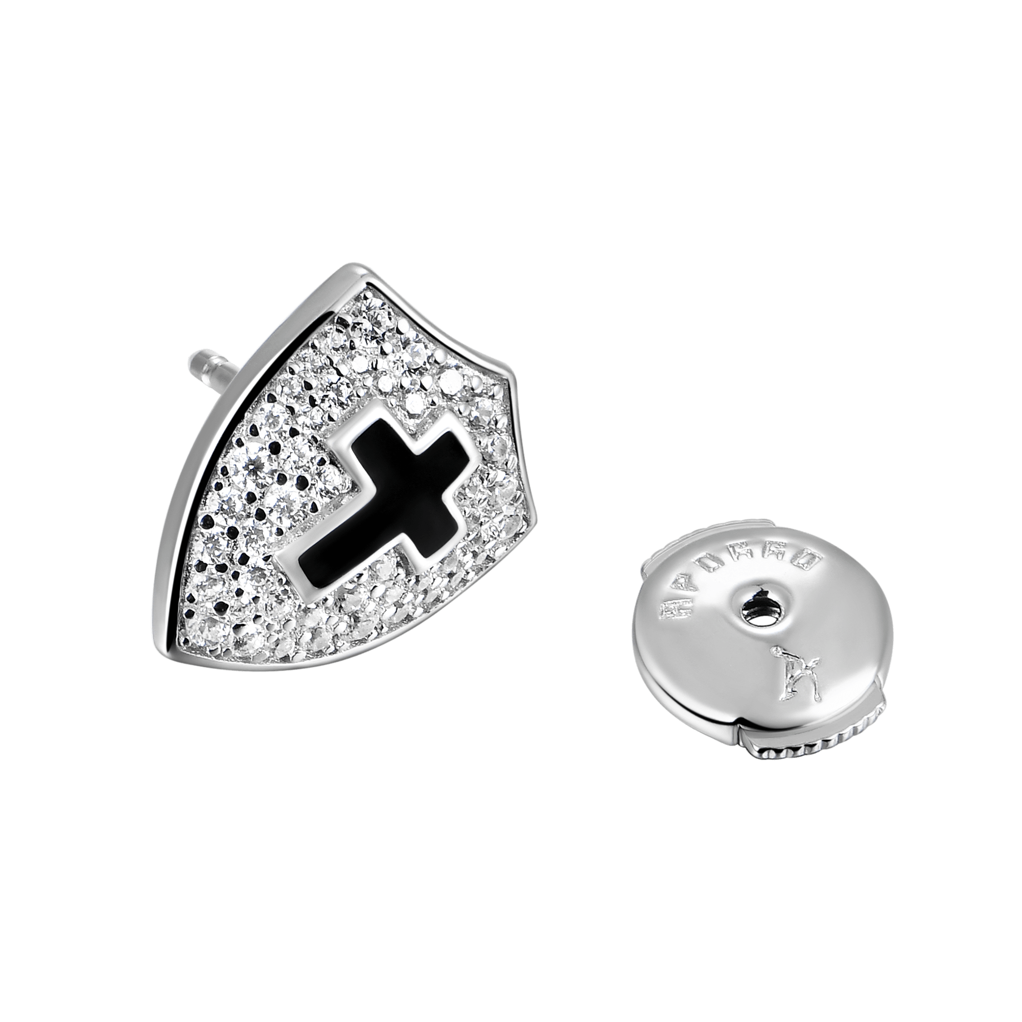 Single Knight Shield Stud Earring