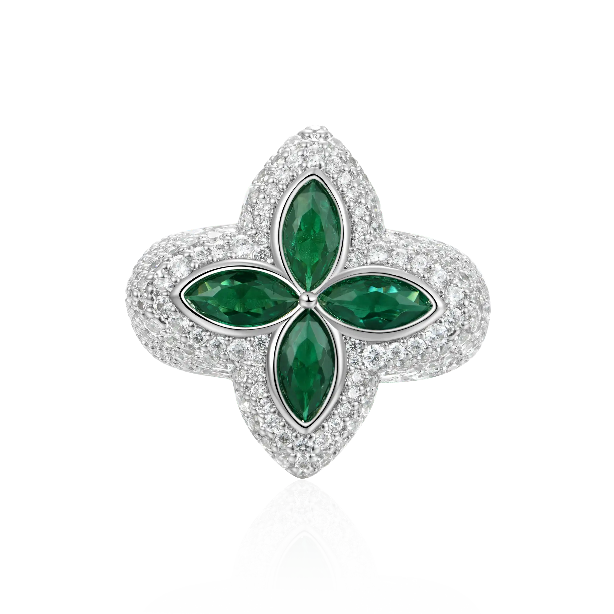 Moissanite Luminous Clover Ring