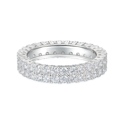 Moissanite Double Row Tennis Ring - 4mm