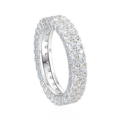 Moissanite Double Row Tennis Ring - 4mm