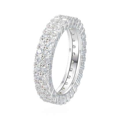 Moissanite Double Row Tennis Ring - 4mm