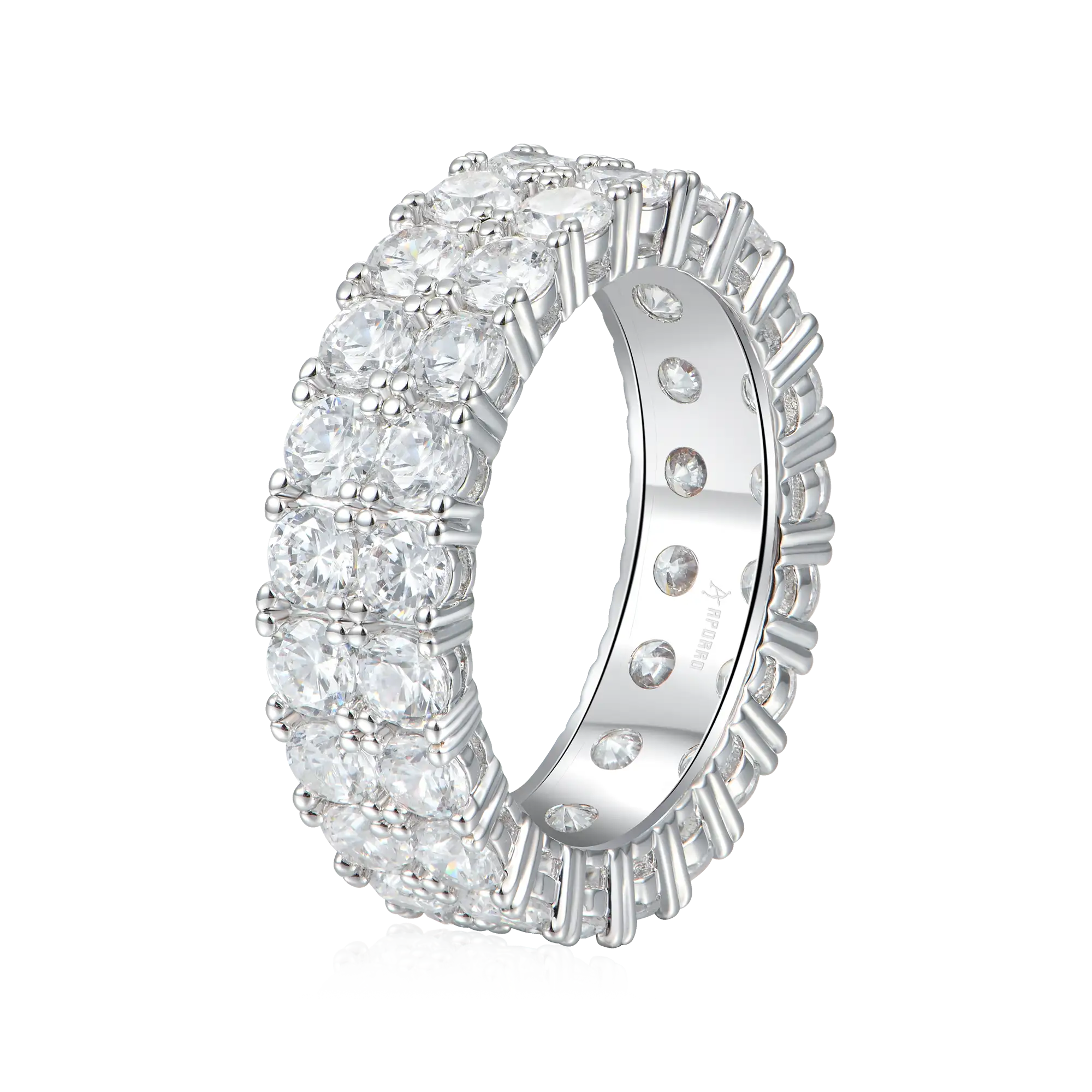 Iced Double Row Tennis Ring - 6mm