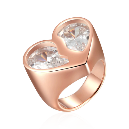 Women's Radiant Hearts Entwined Ring