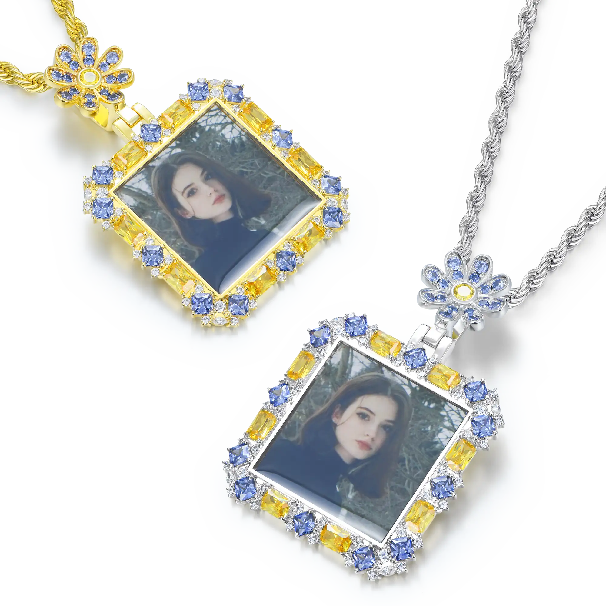 Custom Flower Photo Pendant