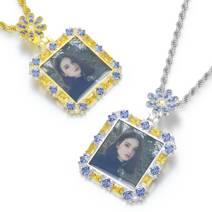 Custom Flower Photo Pendant