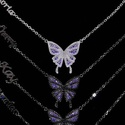 Custom Purple Butterfly Necklace