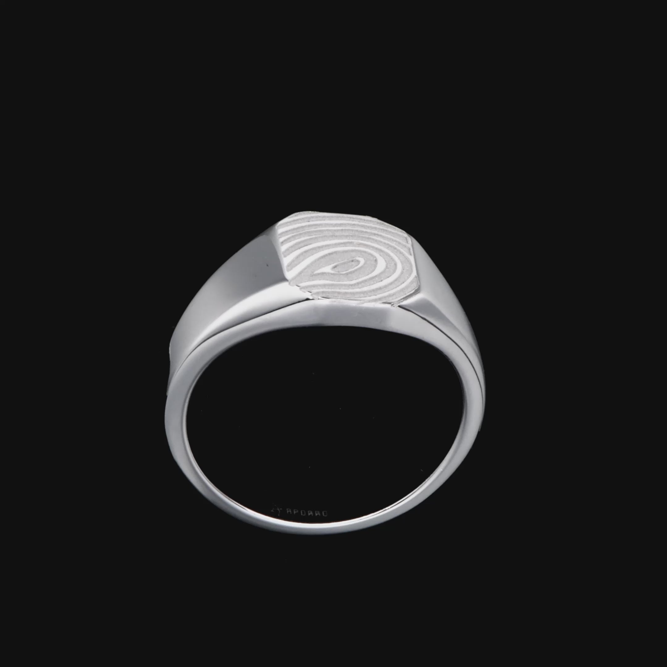 Custom Signet Octagon Ring - Fingerprint