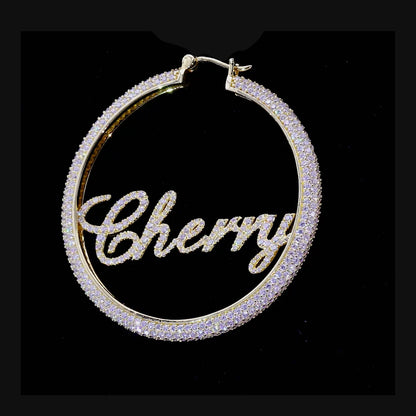 Custom 45mm Name Hoop Earring