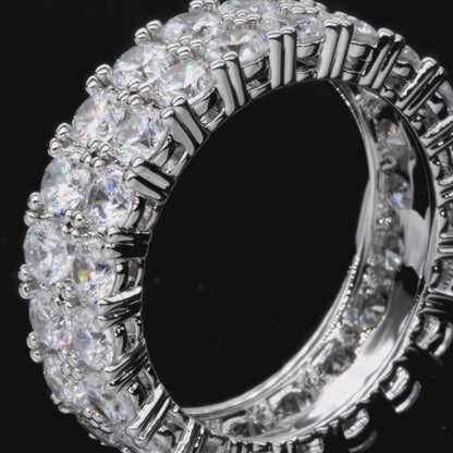 Moissanite Double Row Tennis Ring - 6mm