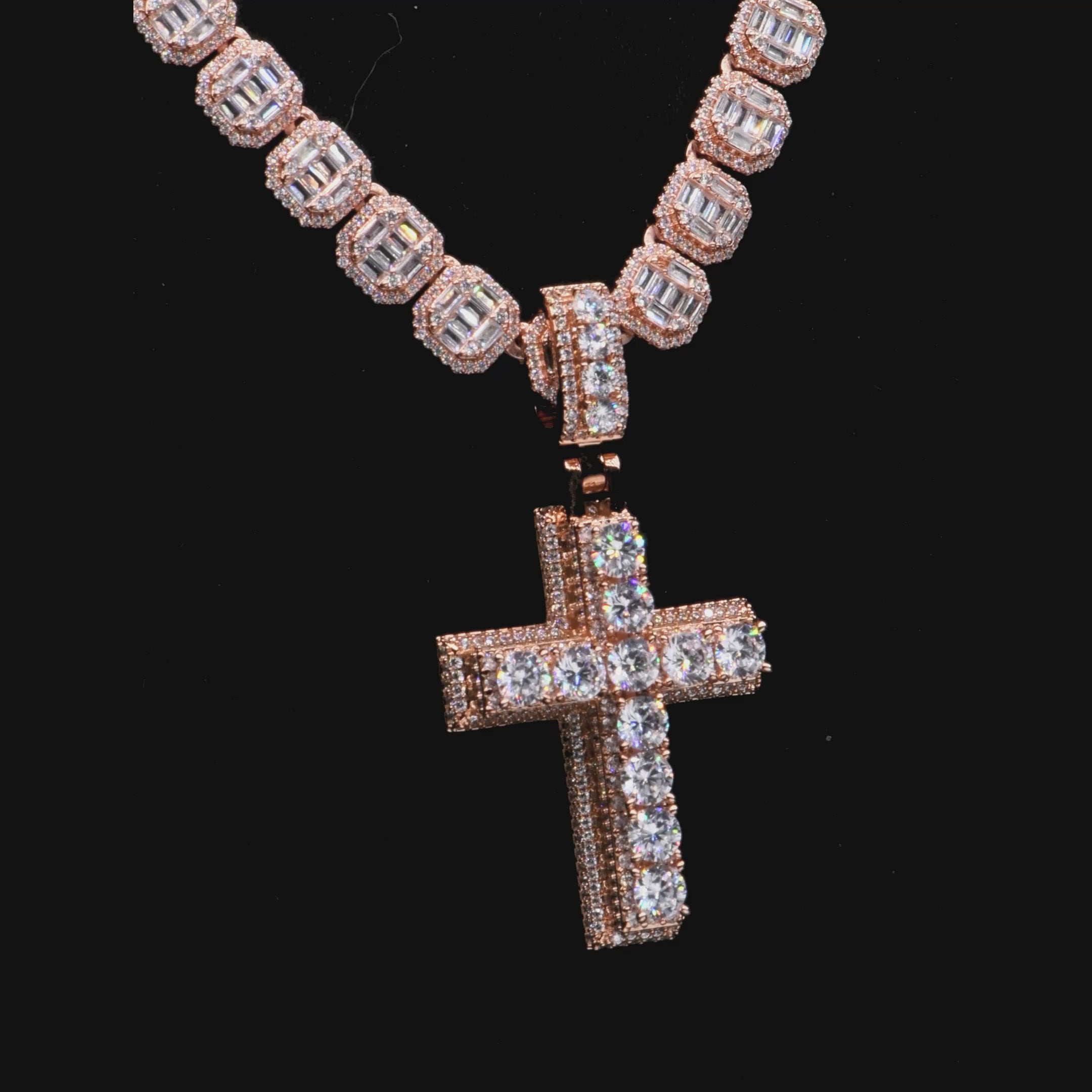 Moissanite Brilliance Layered Cross Pendant