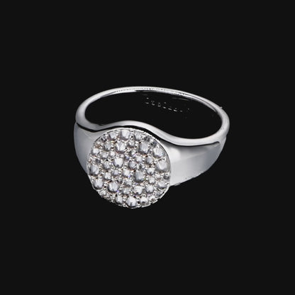 Reverse Set Diamond Signet Ring