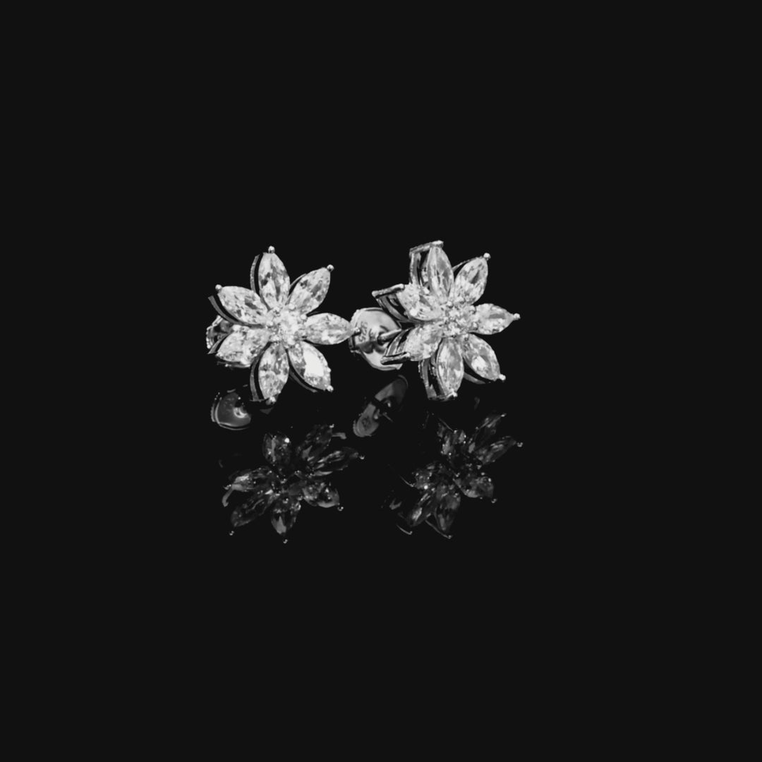 Marquise Cut Flower Earring