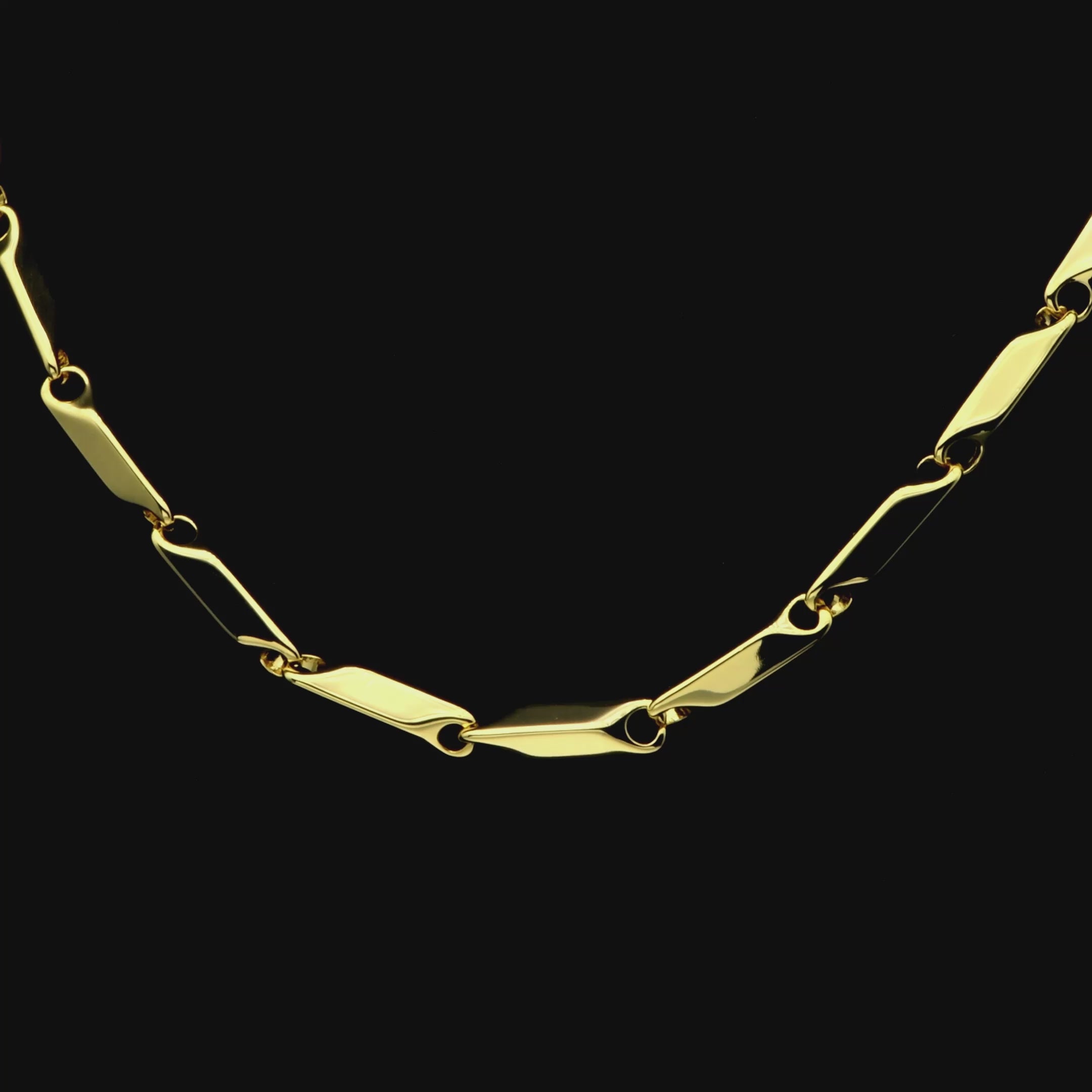 Herringbone Chain & Prism Link Chain Set - Yellow Gold