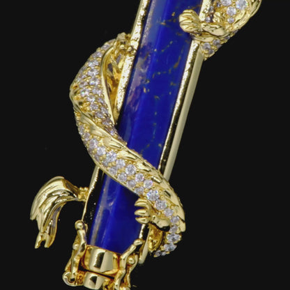 WONG Ⅱ Iced Out Lapis Lazuli Column Pendant