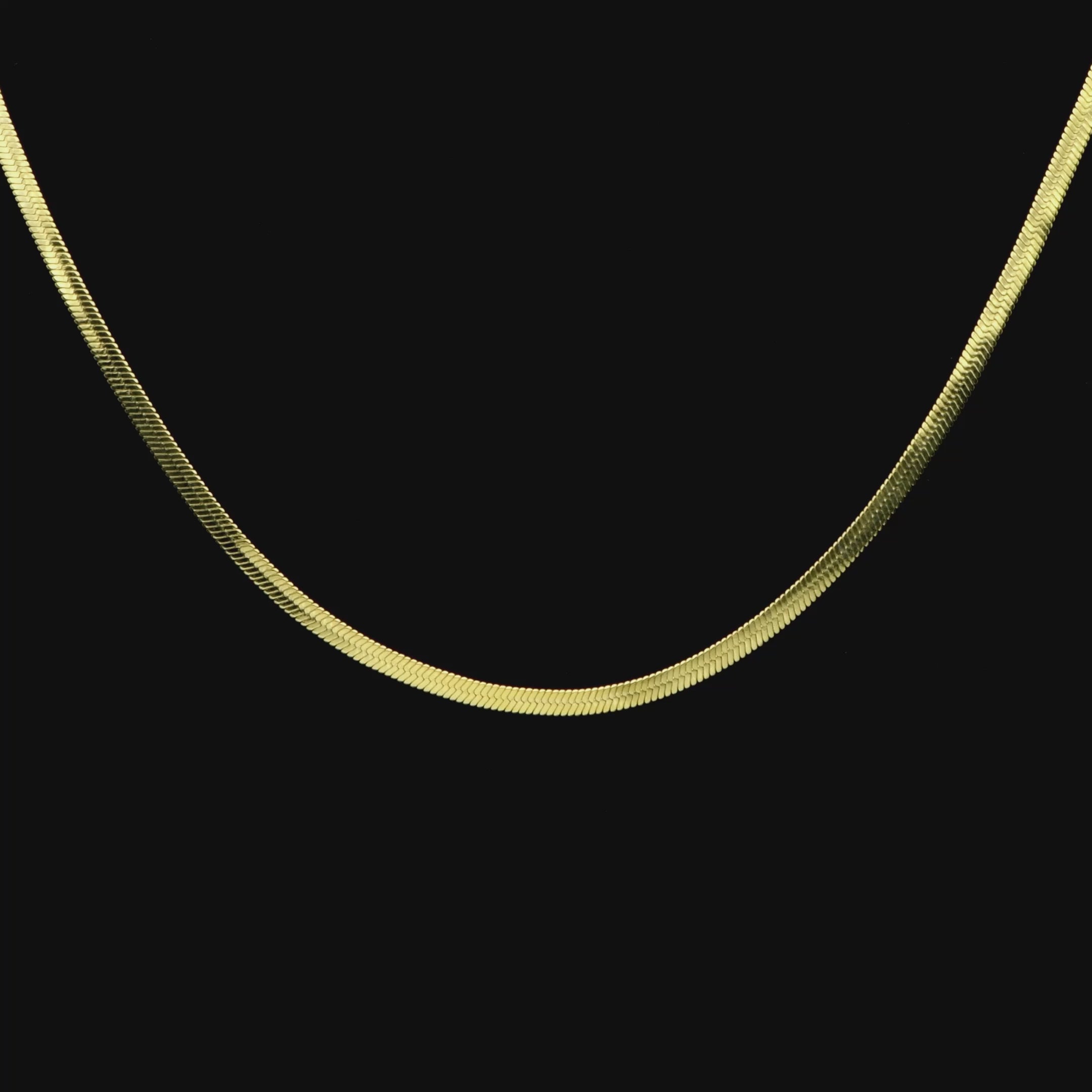 3mm Herringbone Chain - Yellow Gold