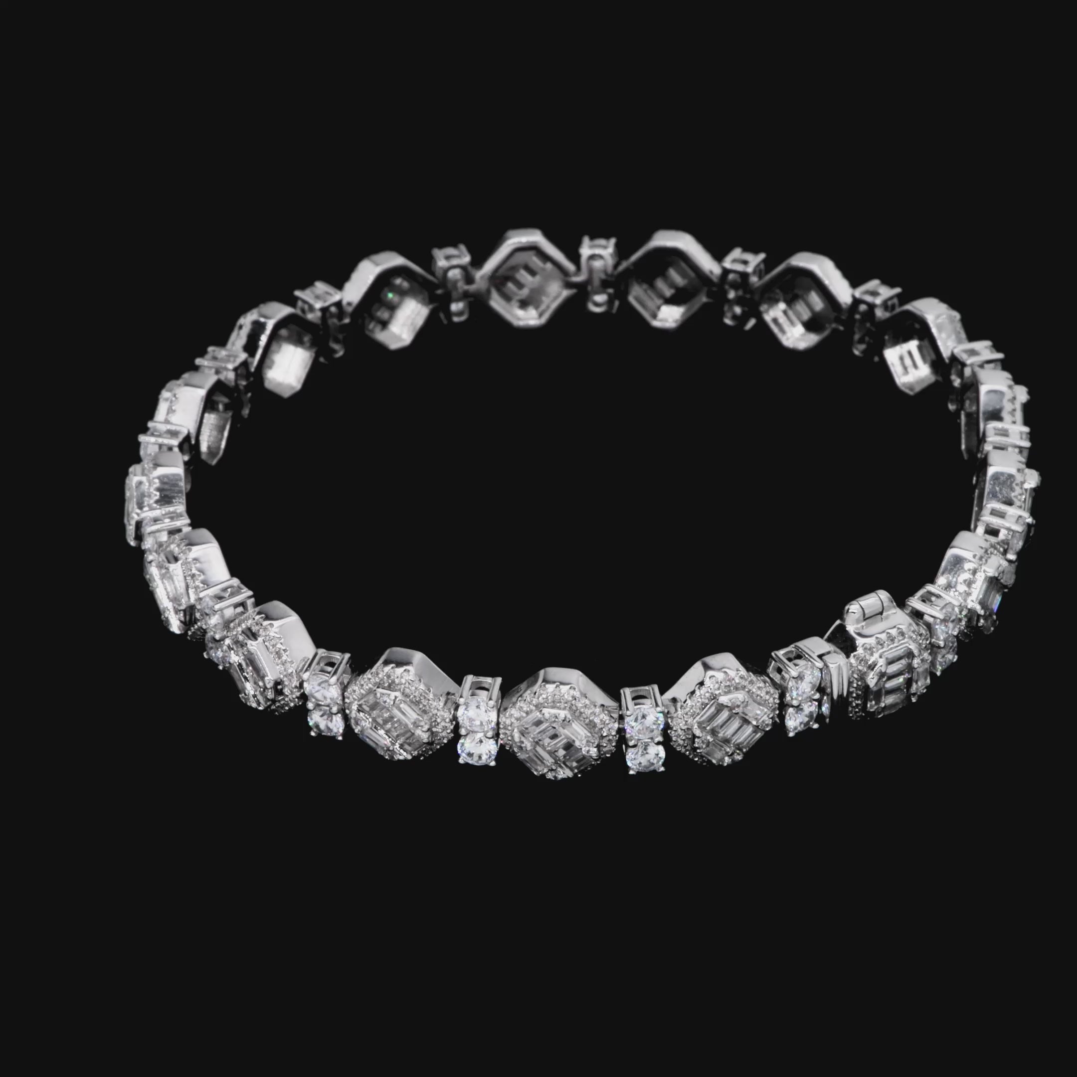 Octagon Mix Cut Tennis Bracelet - 8mm