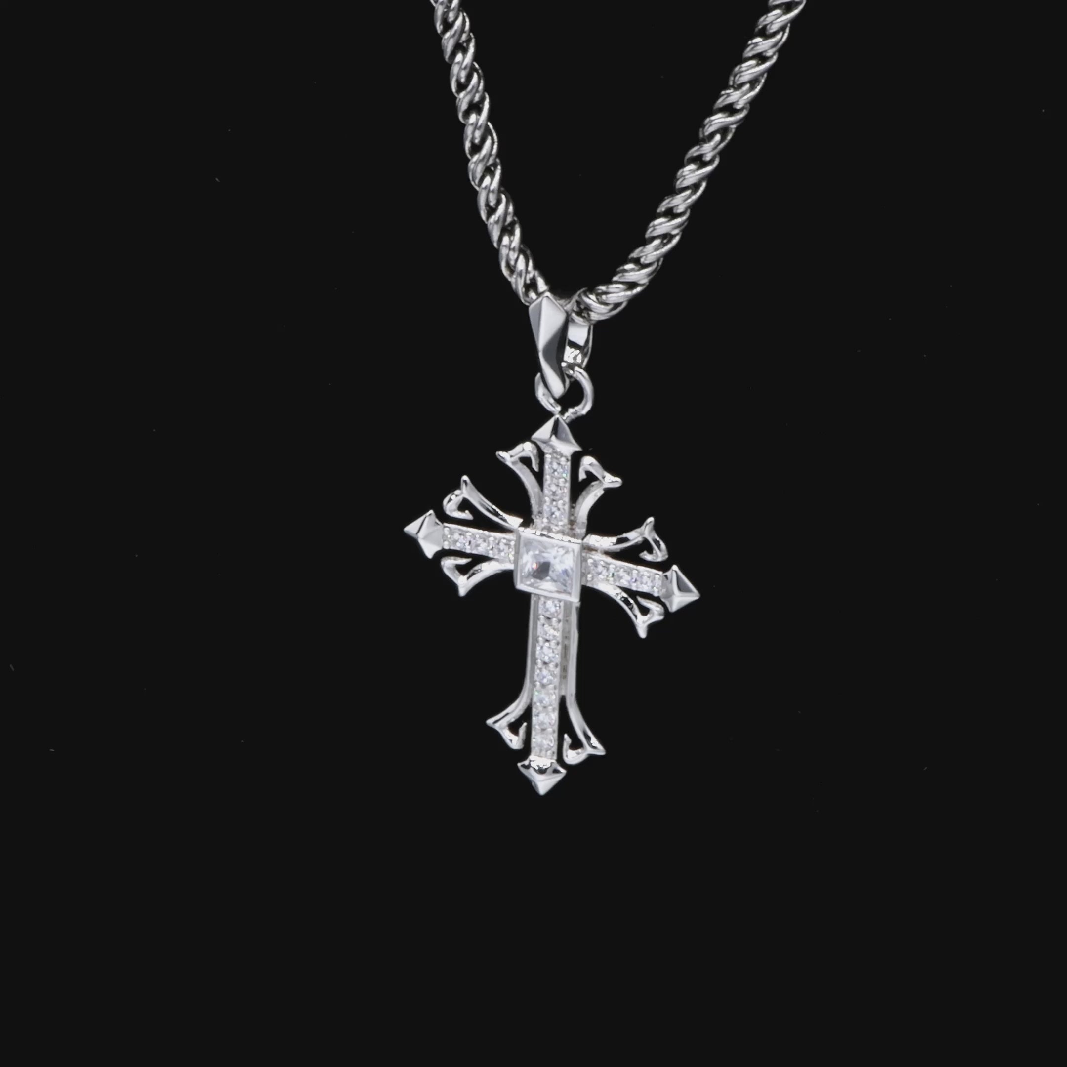 Rhombus Radiance Cross Pendant