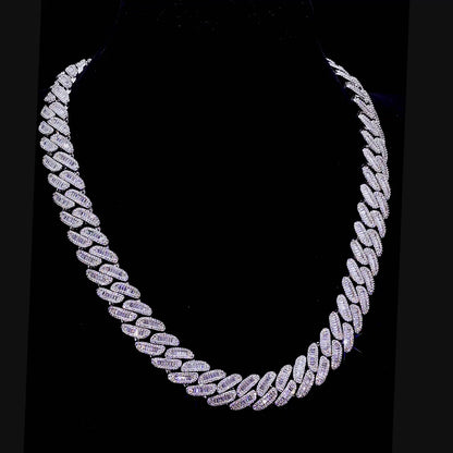 Halo Baguette Cut Cuban Link Chain