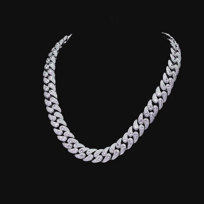 Moissanite Paisley Cuban Link Chain - 15mm