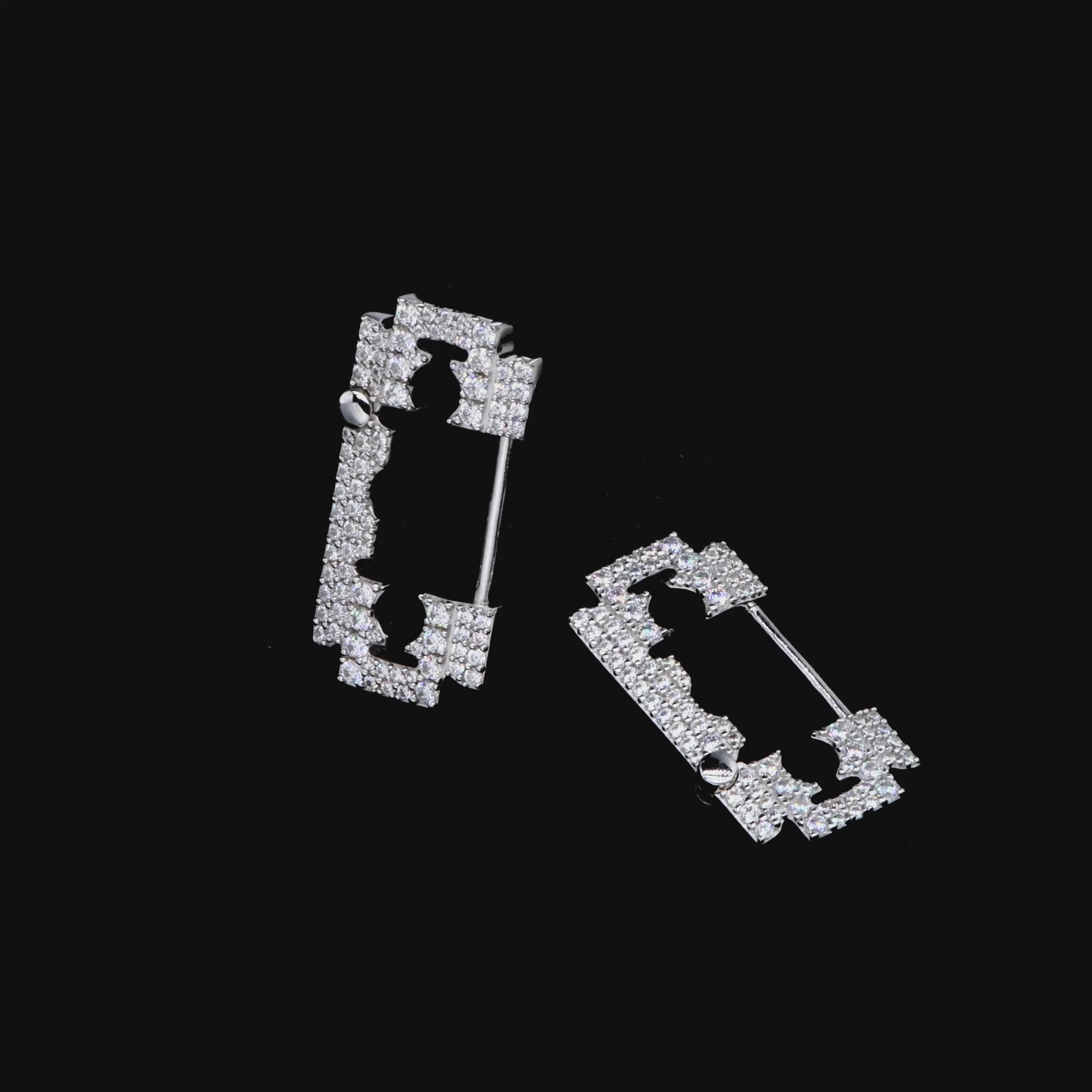 Iced Bold Blade Earring