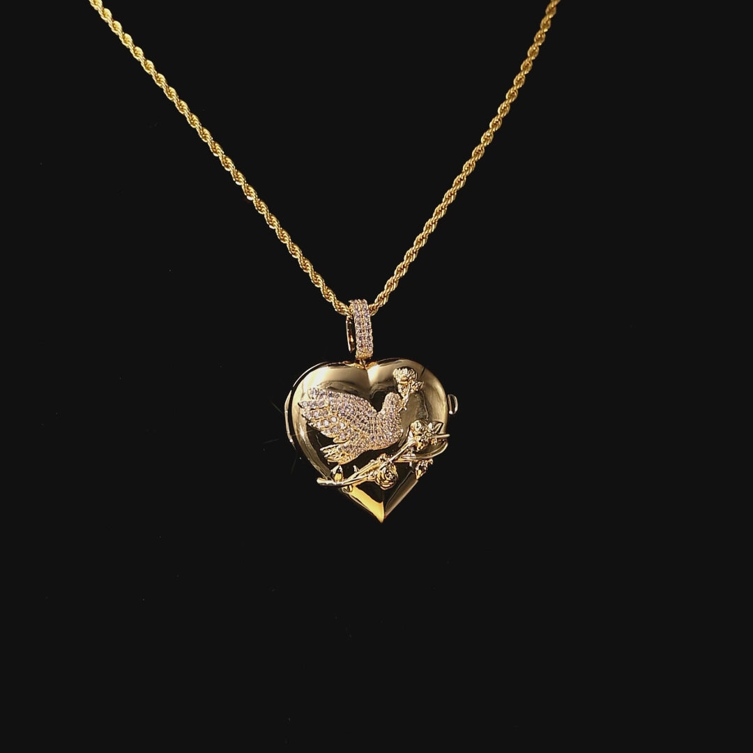 Custom Flip Heart Shaped  Pendant