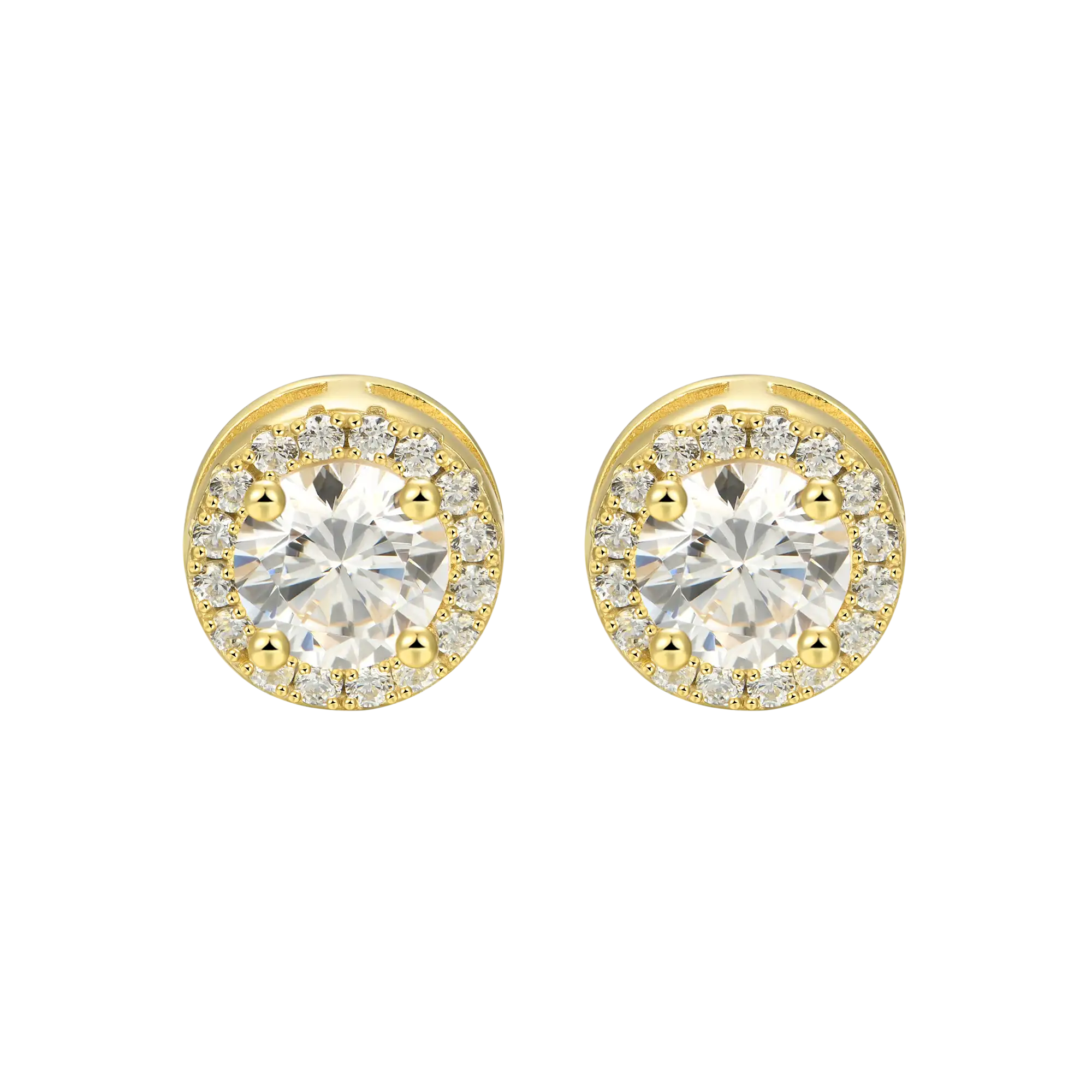 Custom Halo Moissanite Stud Earring