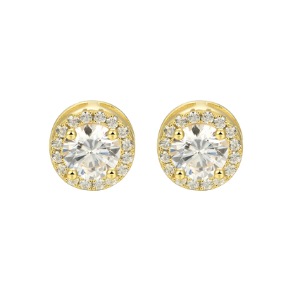 Custom Halo Moissanite Stud Earring