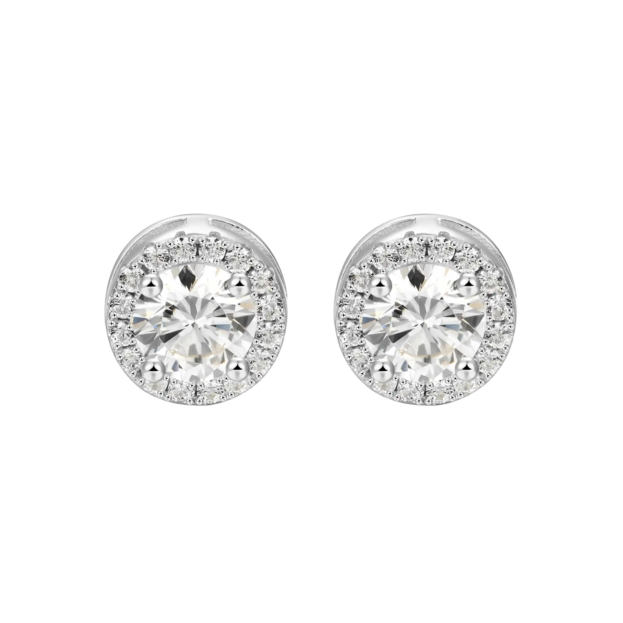 Custom Halo Moissanite Stud Earring