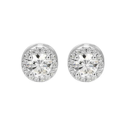 Custom Halo Moissanite Stud Earring