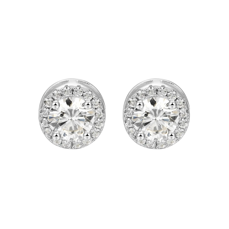 Custom Halo Moissanite Stud Earring