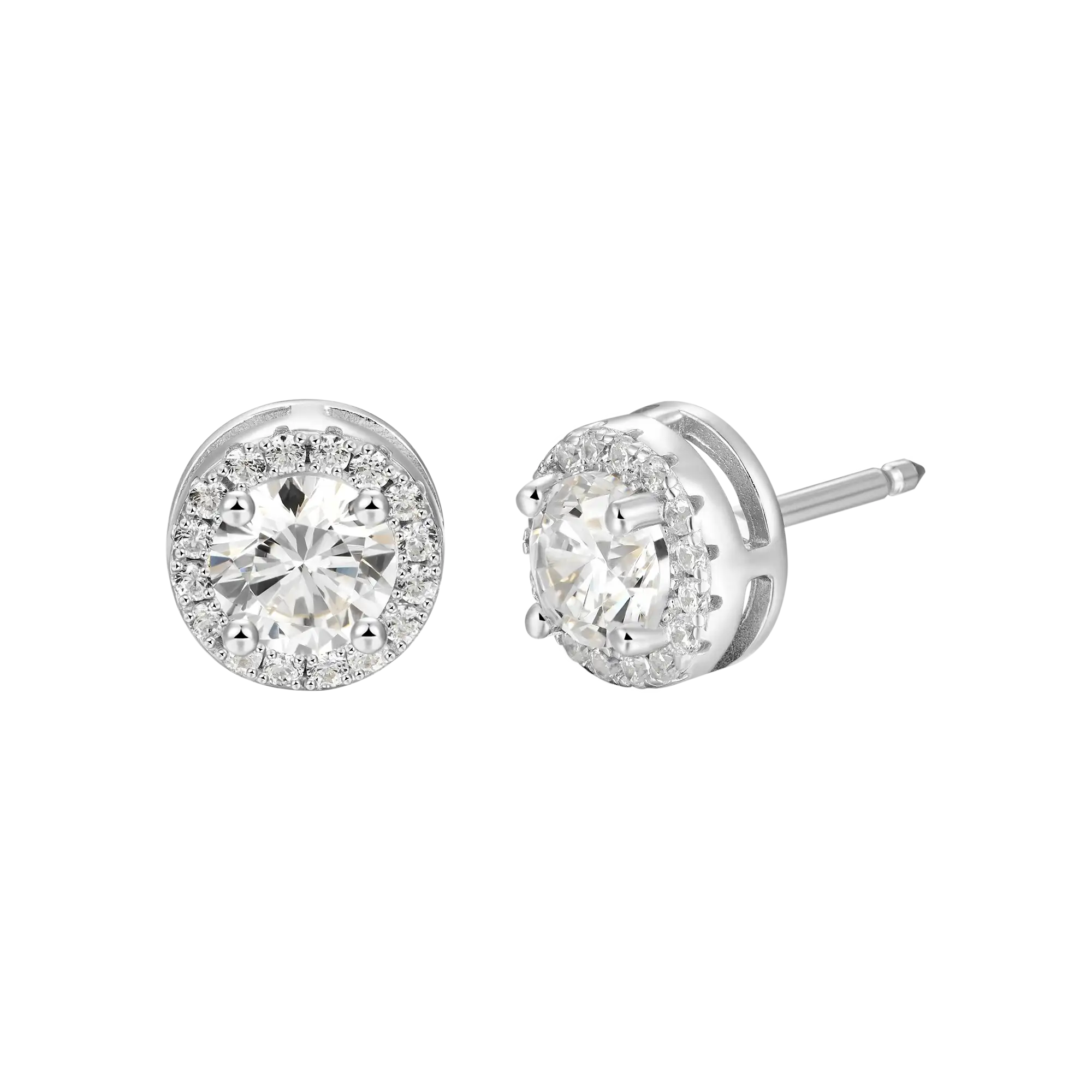 Custom Halo Moissanite Stud Earring