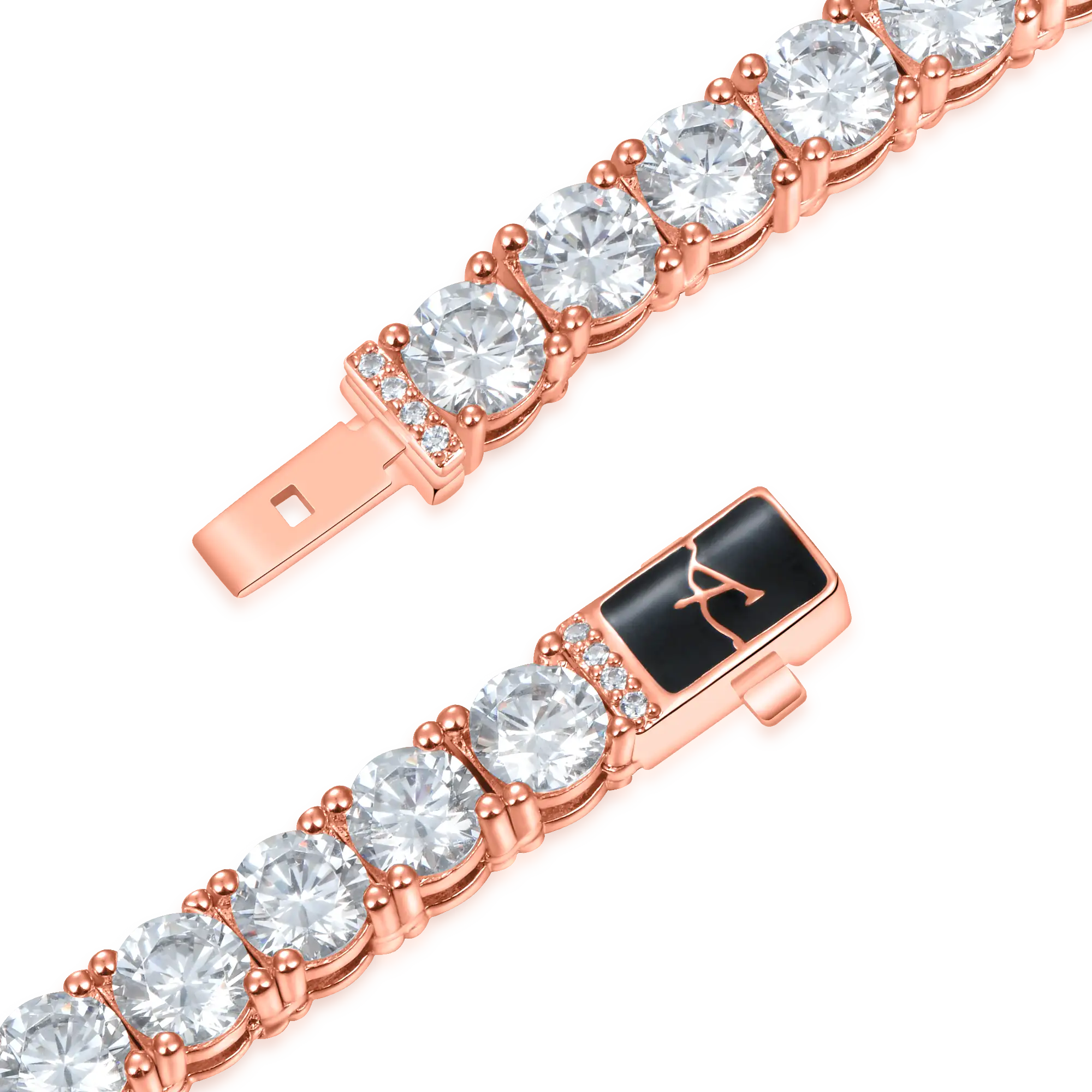 Iced Rose Gold Tennis Chain - 5mm