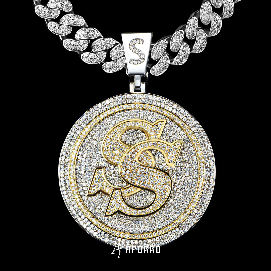 APORRO Premium Initials Circle Pendant Custom Design Deposit