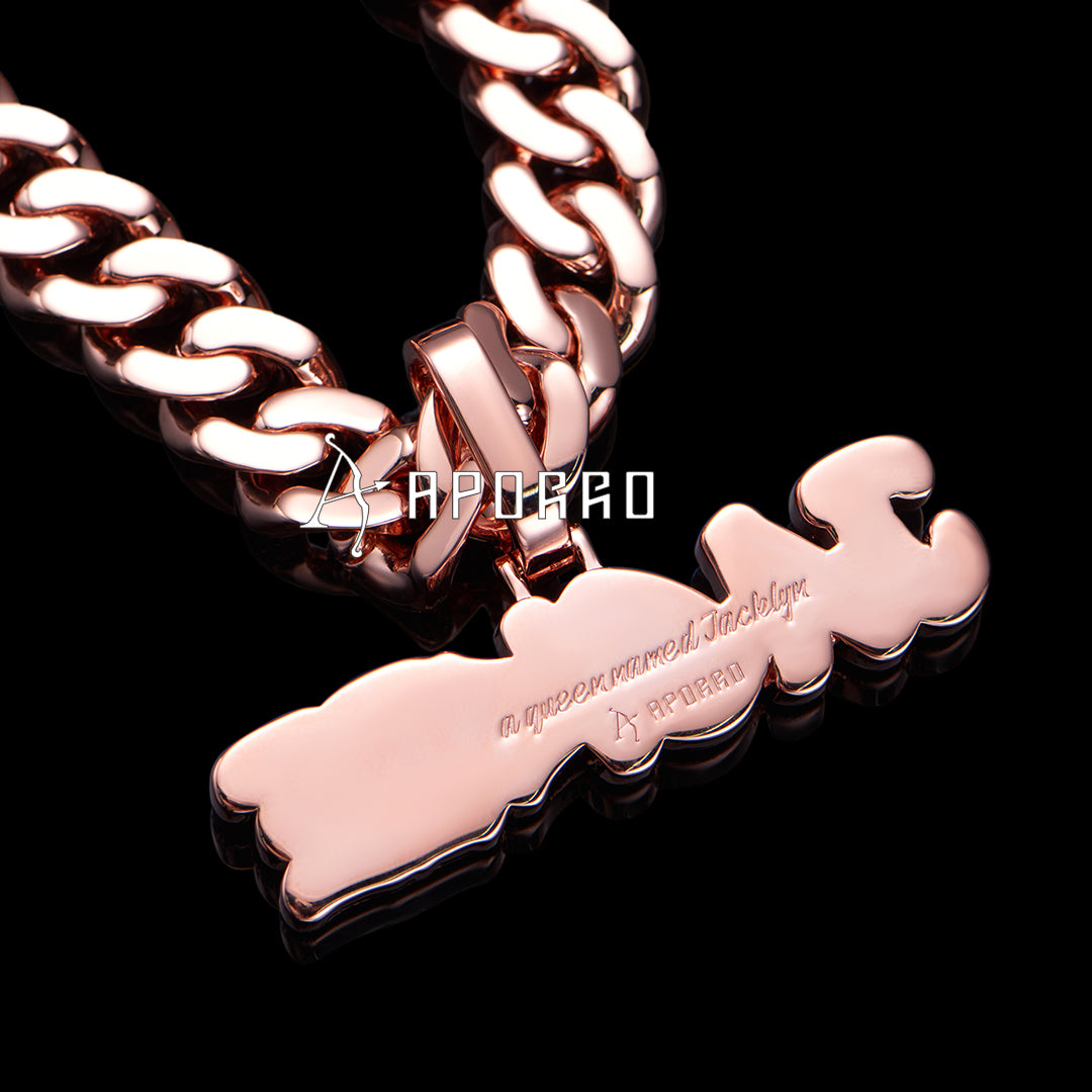 APORRO Premium Rose Gold Name Necklace Custom Design Deposit